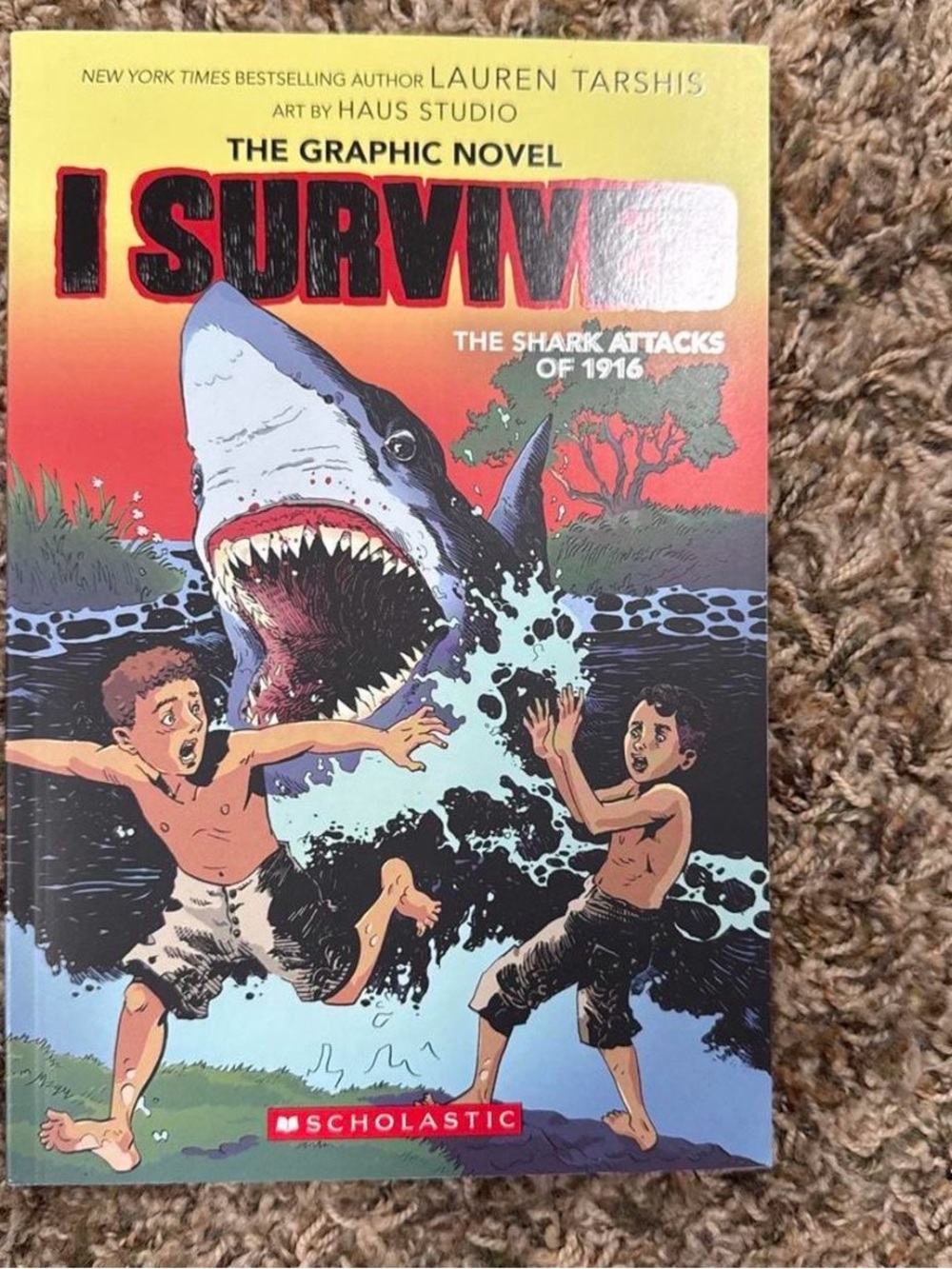 I Survived The Shark Attacks of 1916 Graphic Novel - Red/Blue